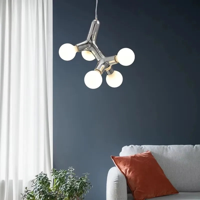 Postmodern LED Chandelier Lighting Copper Dining Room Island