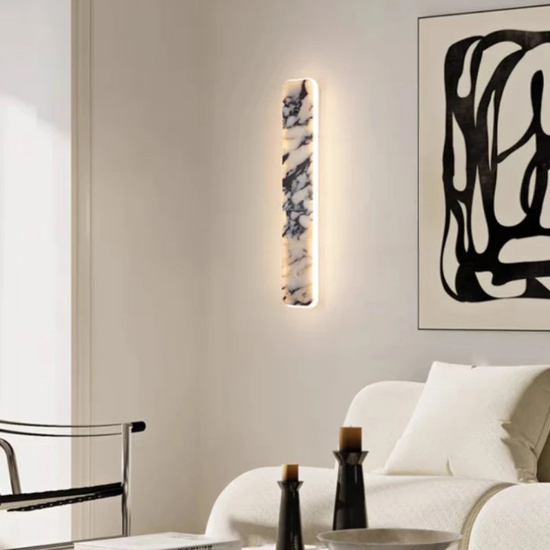 Rectangular Natural Marble LED Wall Light Home Atmosphere