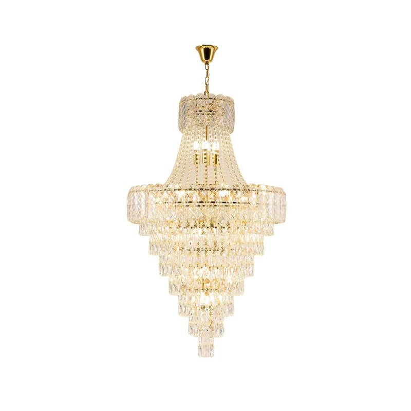 K9 Crystal Clear Amber Grey LED Chandelier