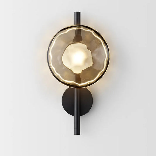Nordic Gray White Clear Glass 20CM Wall Light Gold Black