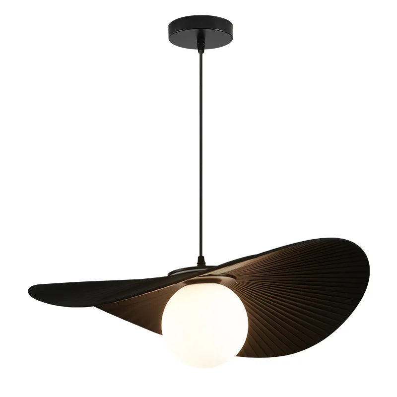 Nordic Home Deocr Hat Pendant Lights White Black Pleated