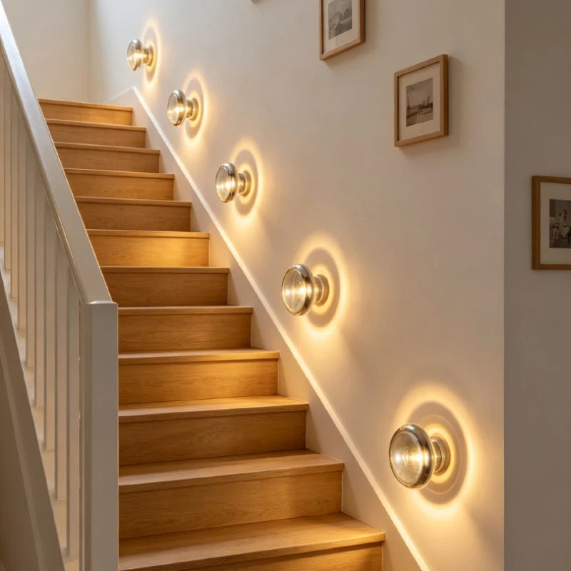 Grey Glass LED Wall Lamp Gold Aluminium Mini Light