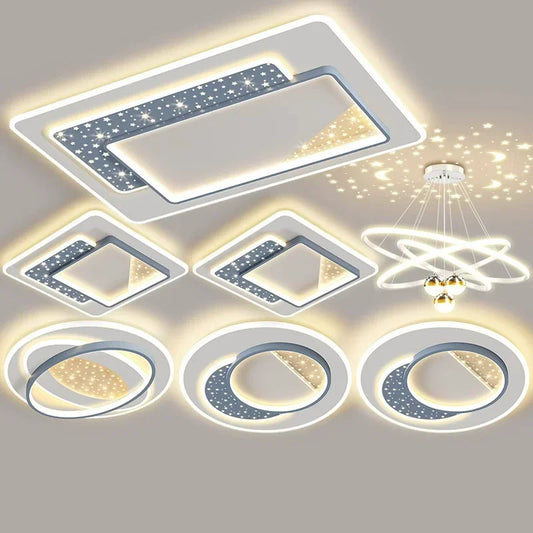 RC Dimming Ceiling Light Nordic Starry Sky