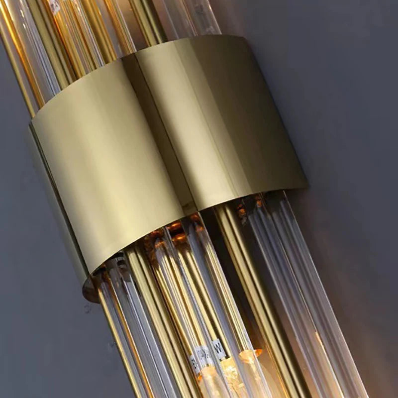 Clear Crystal LED Wall Lamp E14 Bulb Stainless Steel