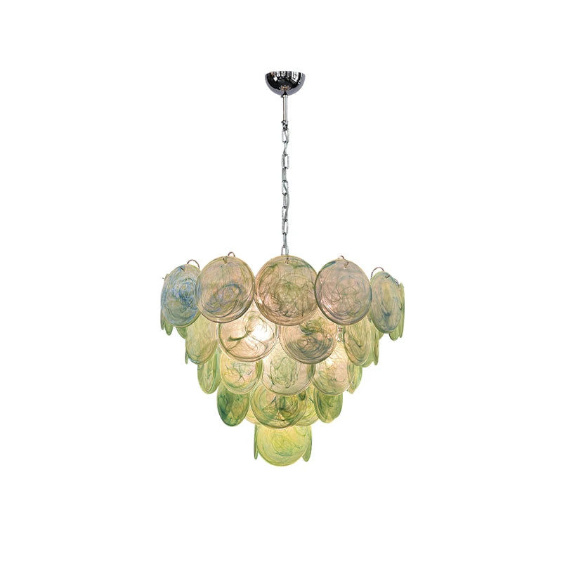 French Glass Art Dimmable LED Chandelier