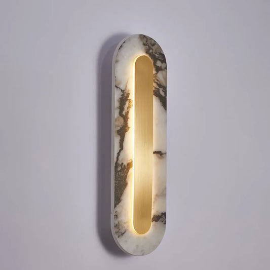 Natural Marble LED Wall Light Gold Metal