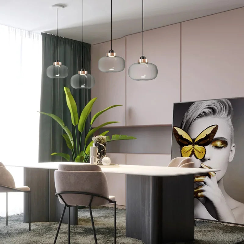 Nordic LED Pendant Light Designer Glass