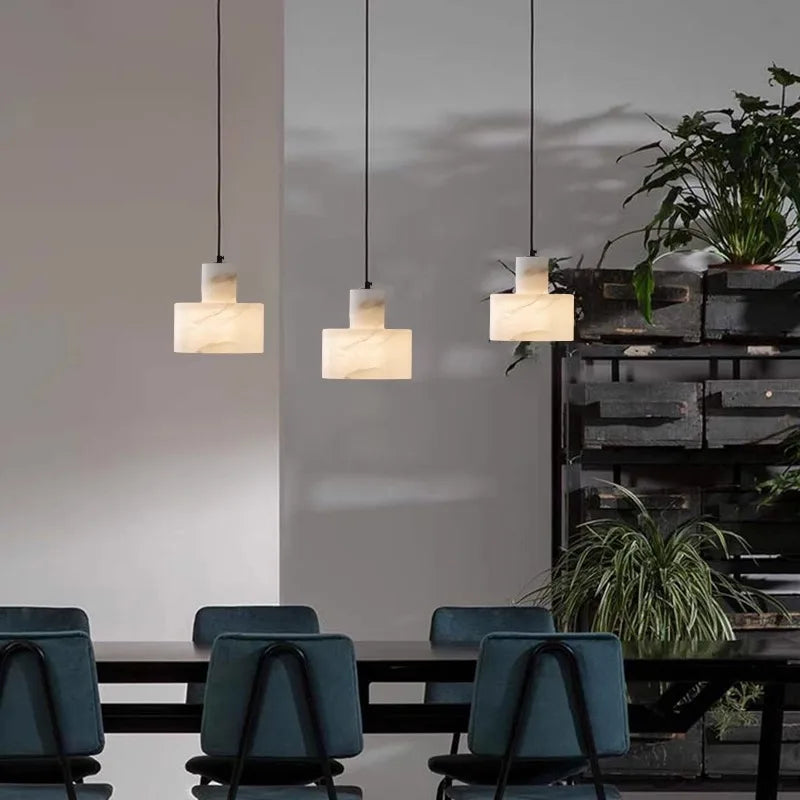 Small Pendant Light E27 Bulb Natural Marble