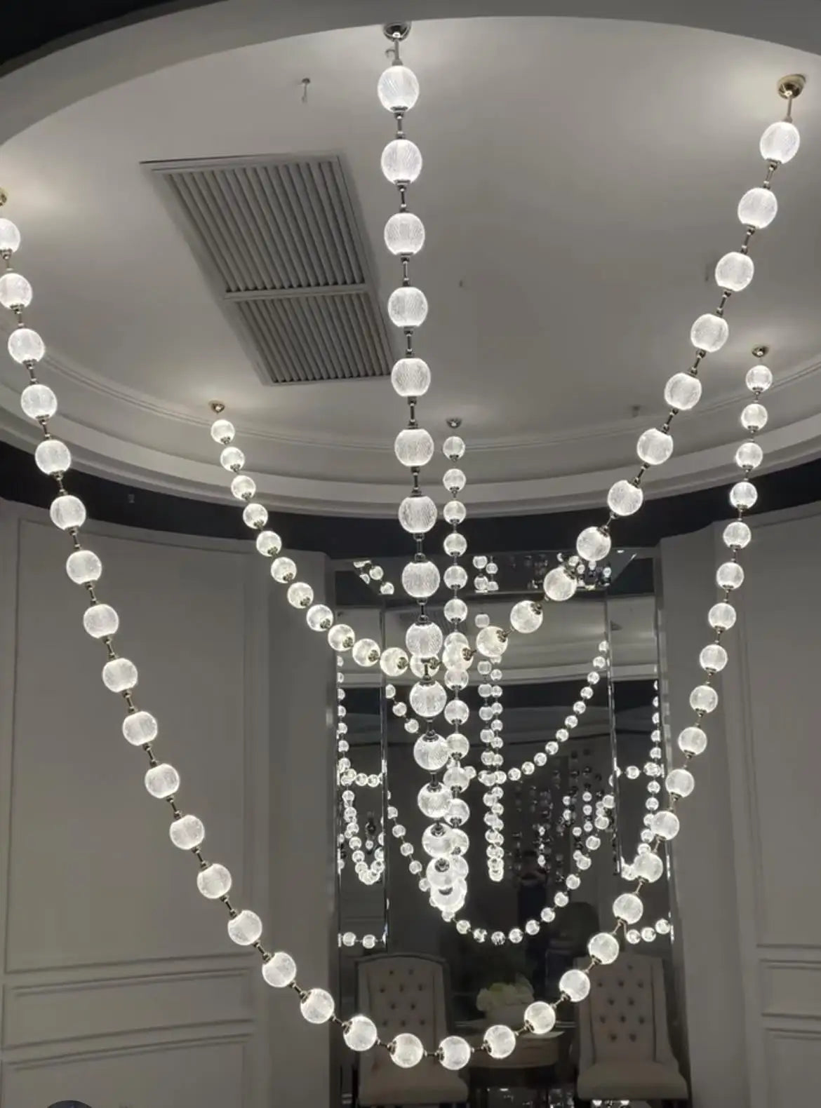 Trend Pearl Drop Designer Staircase Long LED Ceiling