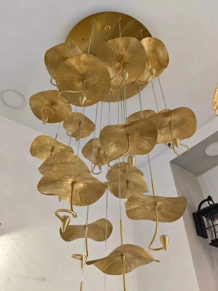 Art LED Chandeliers 20 25 30 35CM Copper