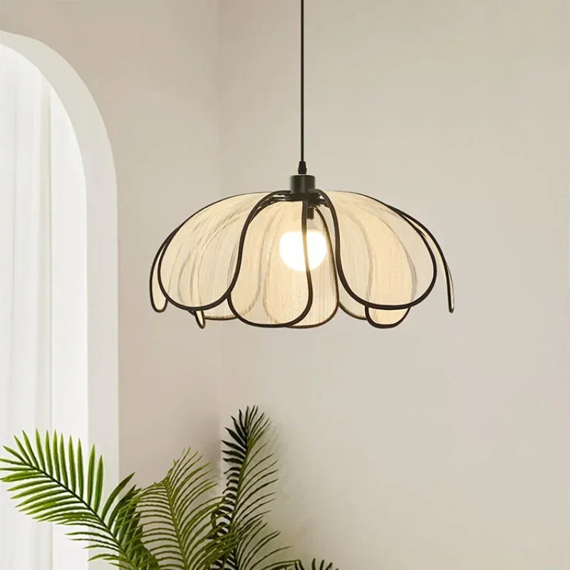Nordic Petal E27 LED Pendant Lights Wabi Sabi Ceiling