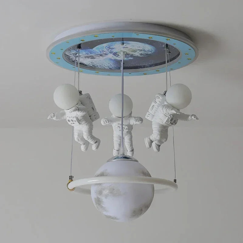 Kids Room Chandelier Creative Astronaut Ceiling