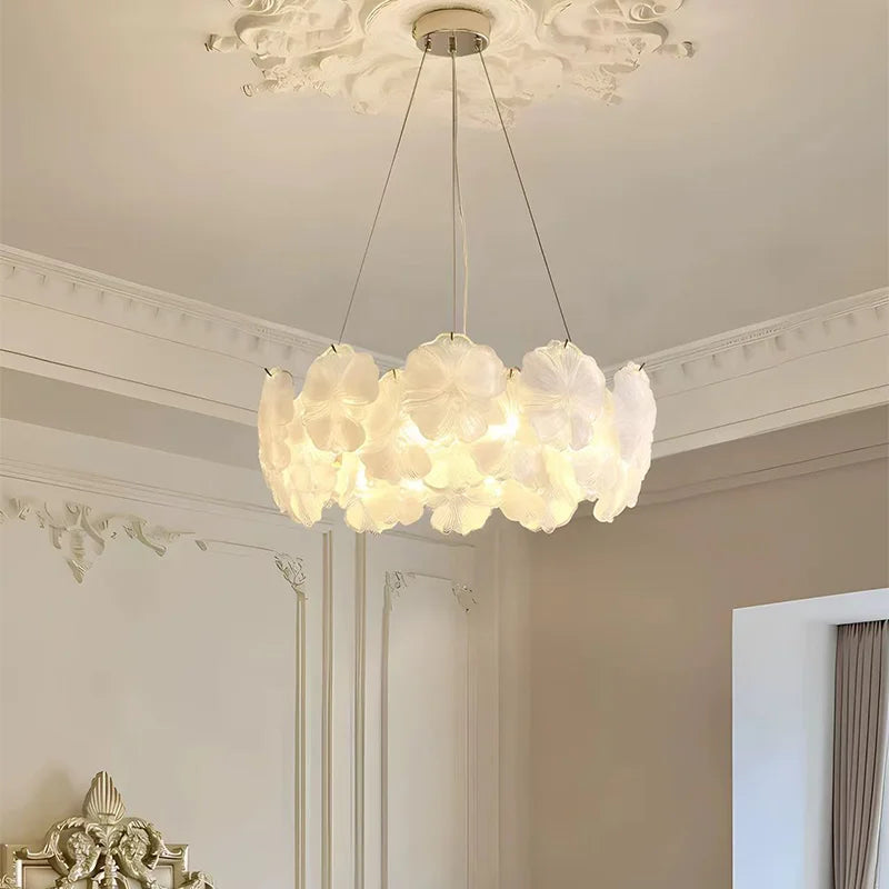 Flower Glass E14 LED Pendant Lights Living Room Luminaires