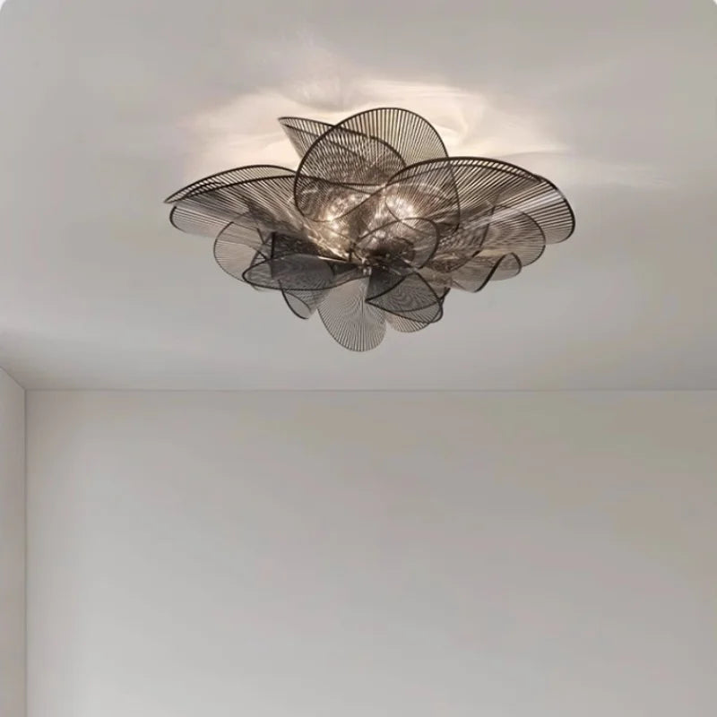 Nordic Acrylic Petal LED Ceiling Chandelier Bedroom French
