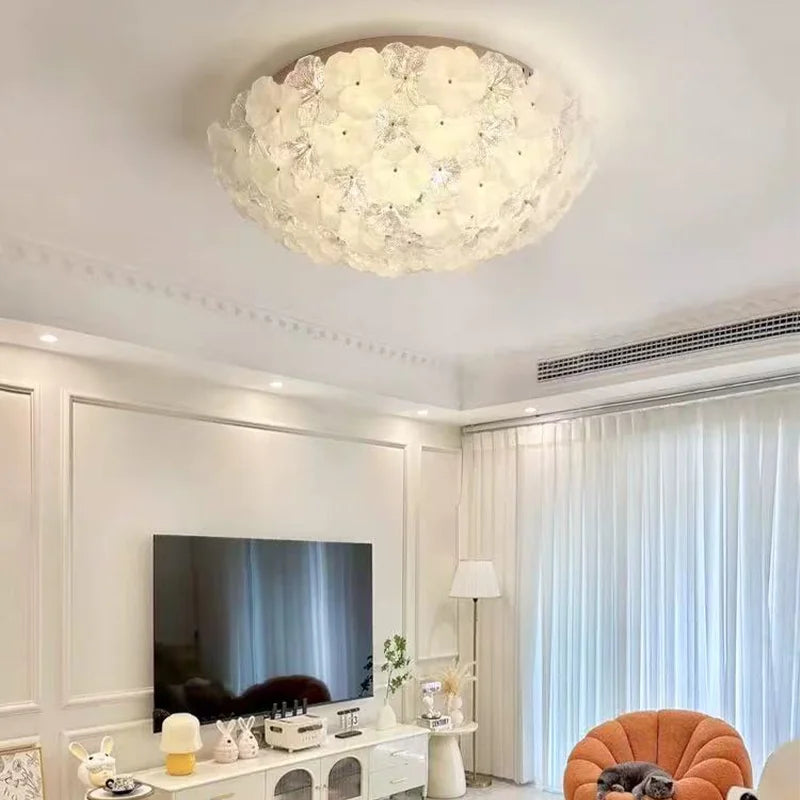 Flower Glass LED Ceiling Lights Living Room Home Pendant