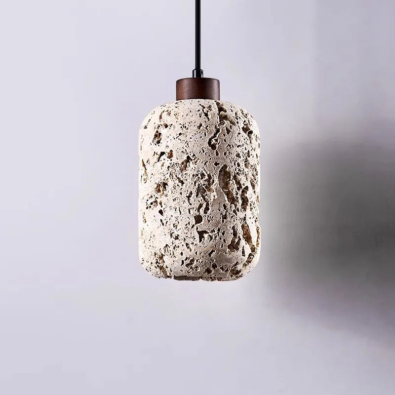 Creative Natural Stone Pendant Lamp Art E27 Bulb Wire