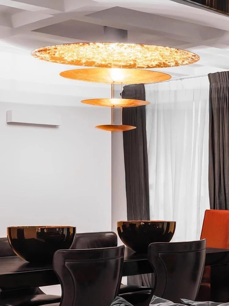 Umbralla Collection LED Chrome Gold 4 Layer Chandelier