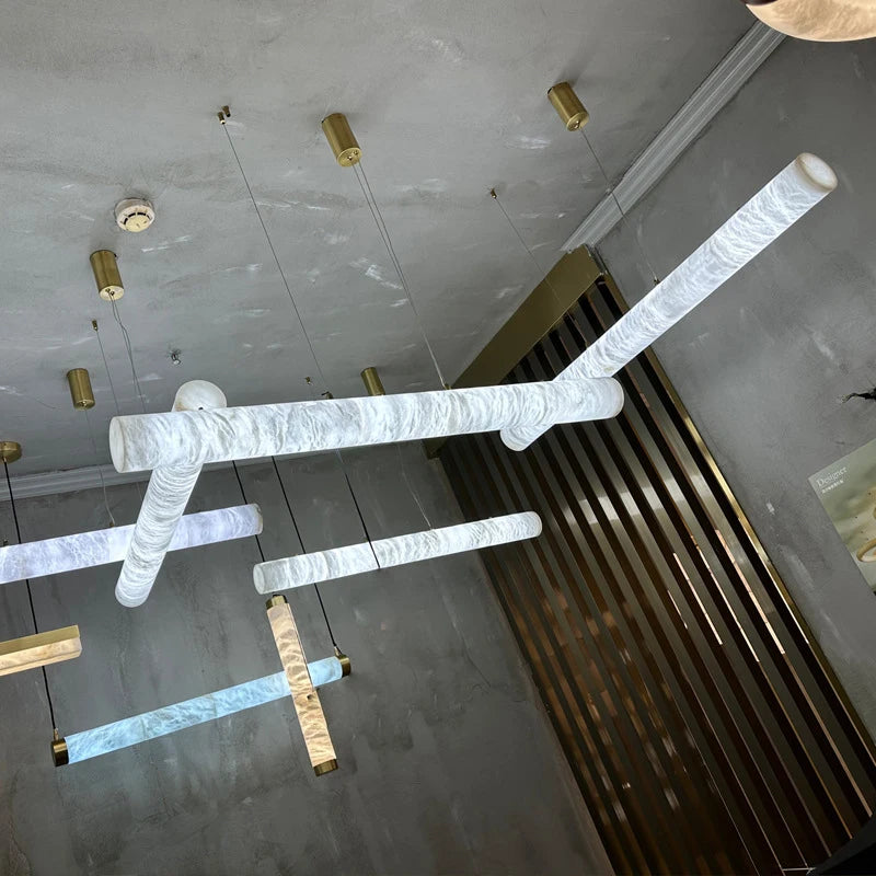 Dimmable LED Marble Art Gold Chrome Ceiling Pendant Lights