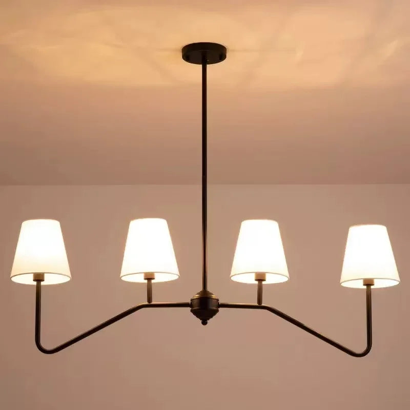 American Retro Fabric Chandelier E14 Industrial Metal
