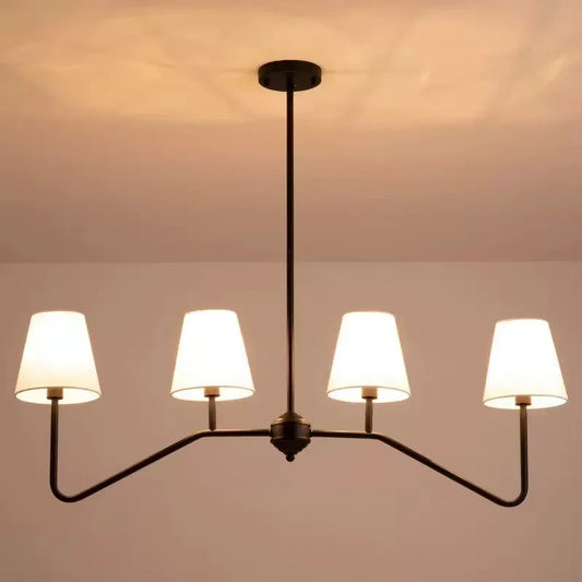 American Retro Fabric Chandelier E14 Industrial Metal