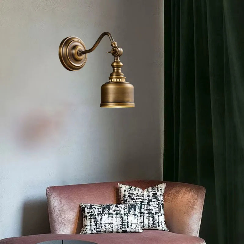 Old Copper Wall Lamp Clear Glass Indoor