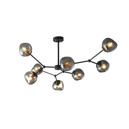 Nordic Dining Room Island Chandelier Lighting Copper Glass