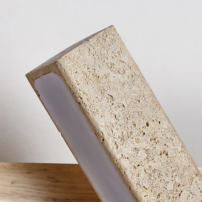 Switch LED Wall Lamp Natural Stone Wood Rotatable