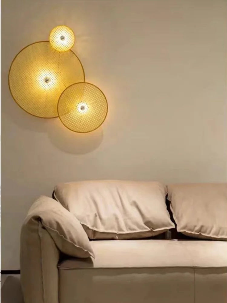 Corridor Woven Rattan Wall Lamp Wabi Sabi Imitation Sconce