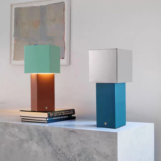 Blue Chrome Green Brown Metal Table Light Dimmable