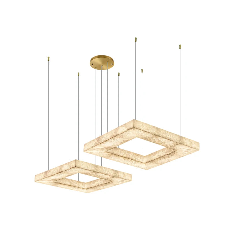 Dimmable LED Square Gold Chrome Black Pendant Light