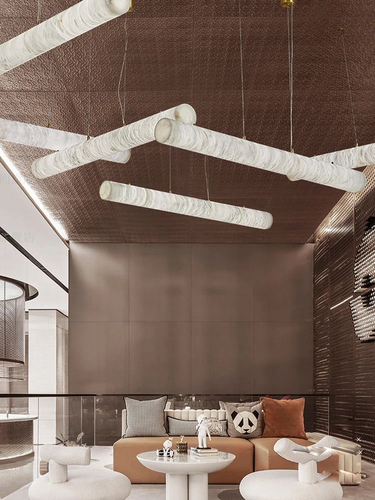 Dimmable LED Marble Art Gold Chrome Ceiling Pendant Lights