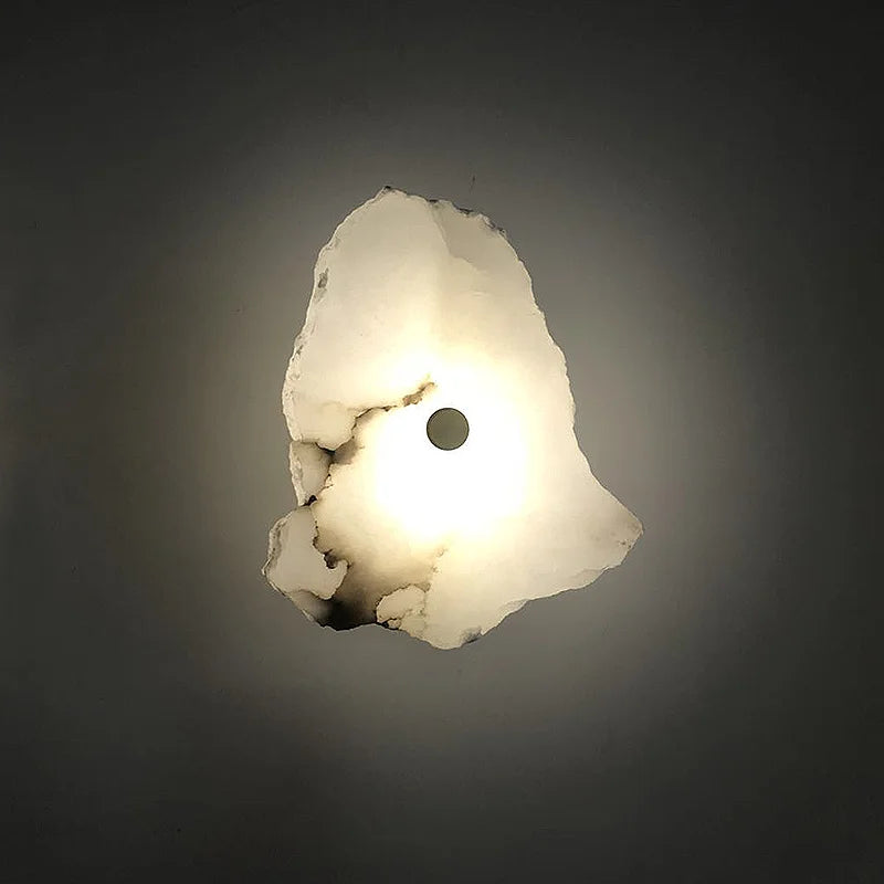 Natural Marble LED Wall Lamp Copper Novelty Lighting Sconce