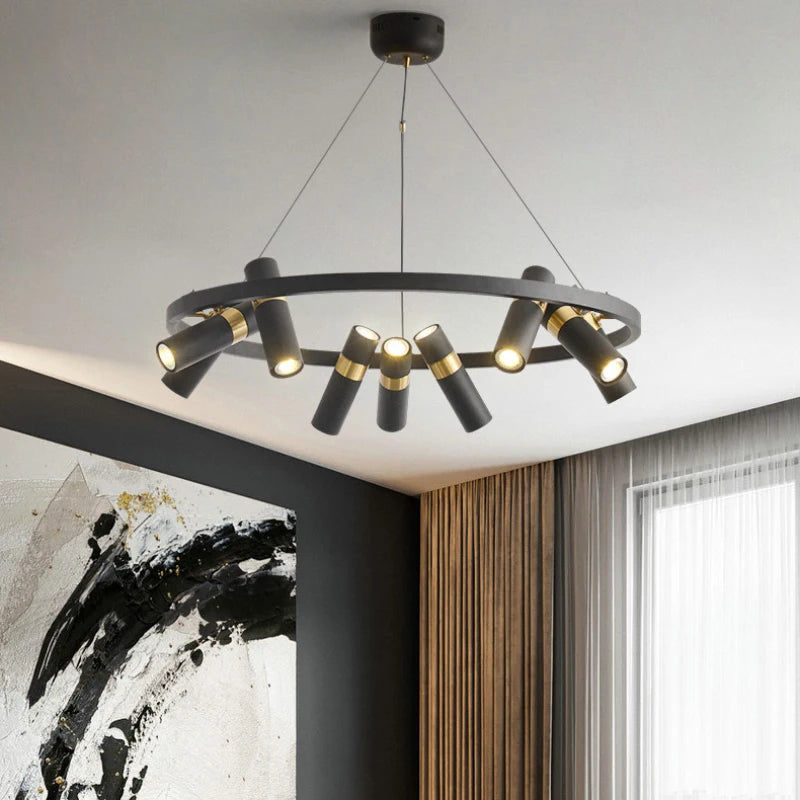 Art Chandelier Black Metal GU10 Bulb Pendant