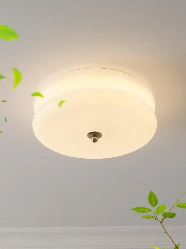 Yellow Glass LED Ceiling Lamp Vintage Retro Light
