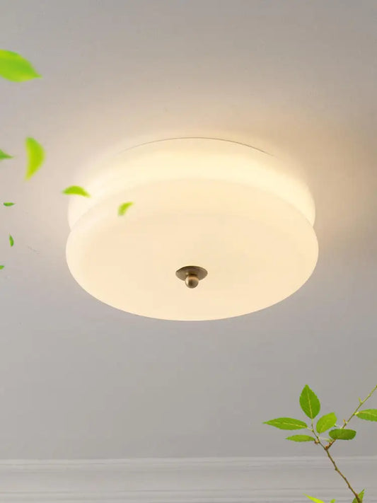 Yellow Glass LED Ceiling Lamp Vintage Retro Light