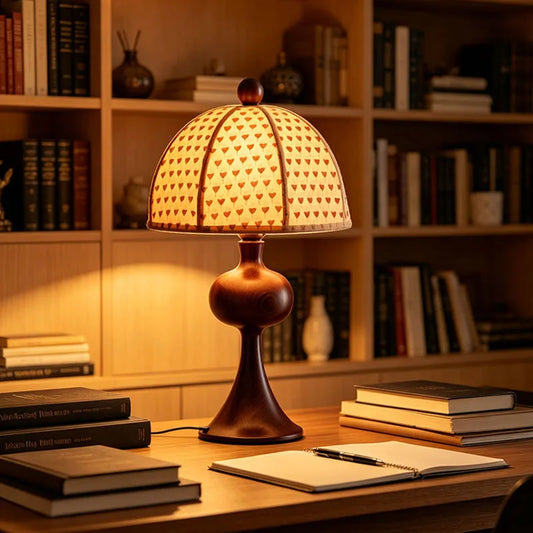Wood Base LED Table Lamp Fabric Lampshade EU AU US Plug E27