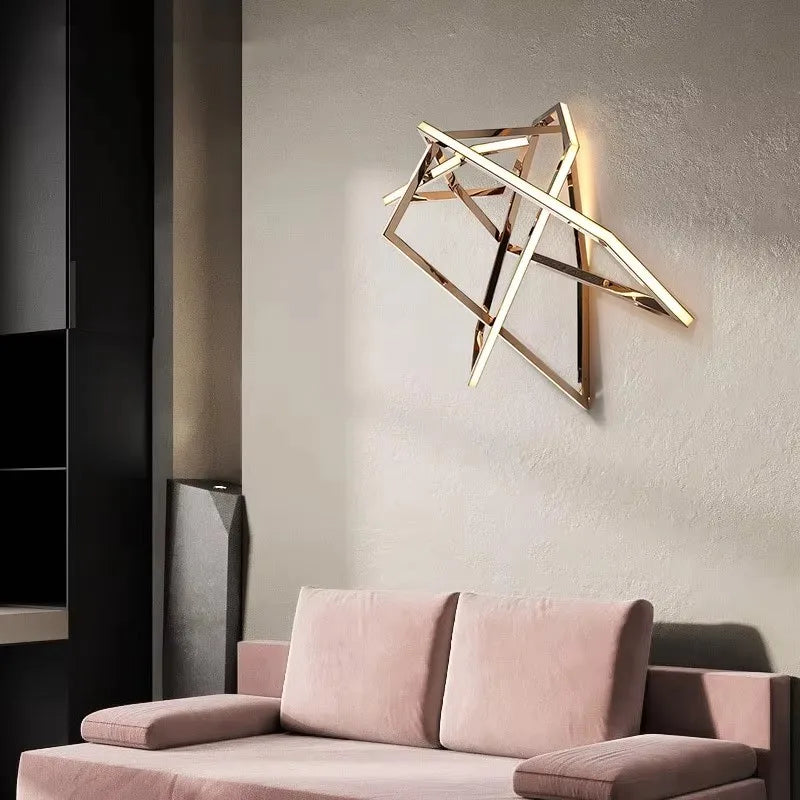 Stainless Steel Creative LED Wall Light Living Room TV