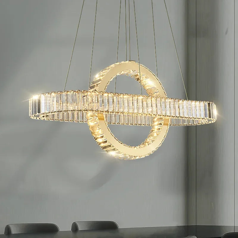 Oval Chrome Gold Steel LED Dimmable Pendant Lights