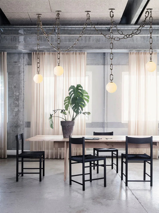 Retro Vintage Glass Chain Collection Dimmable LED Chandelier