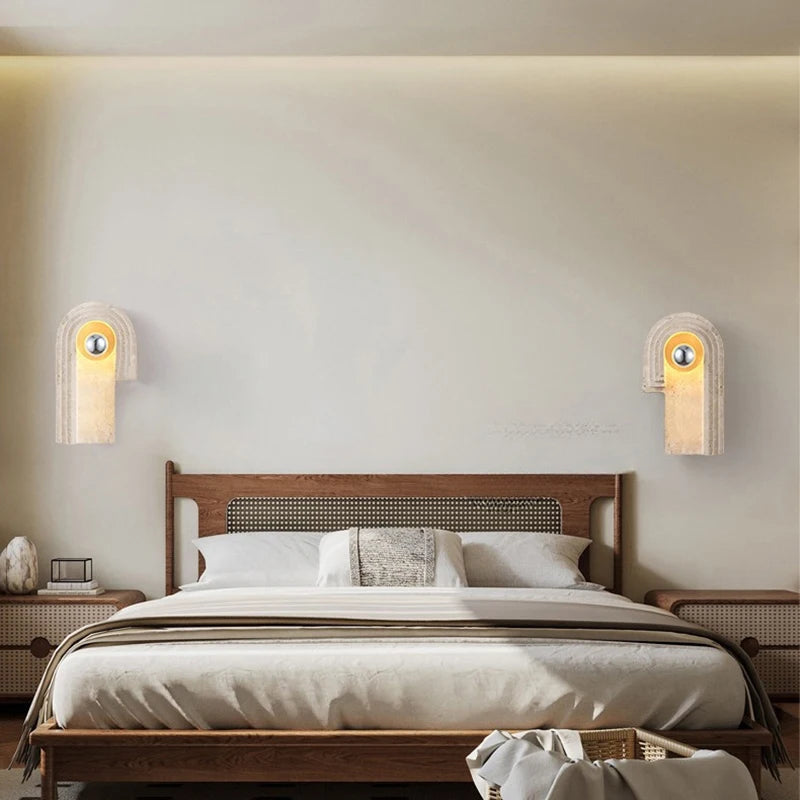 LED Wall Light E27 Bulb Real Stone Indoor
