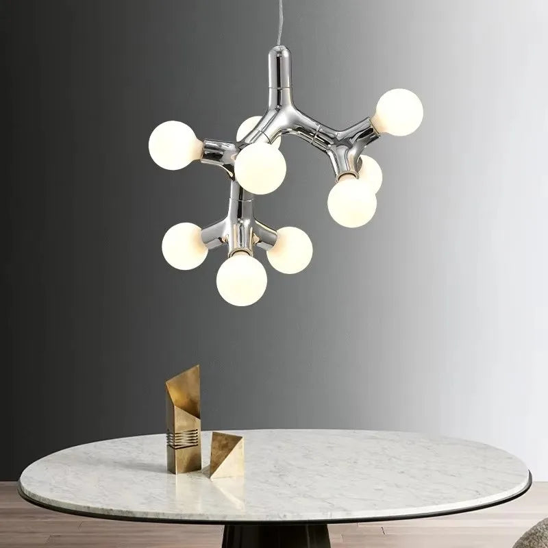Postmodern LED Chandelier Lighting Copper Dining Room Island