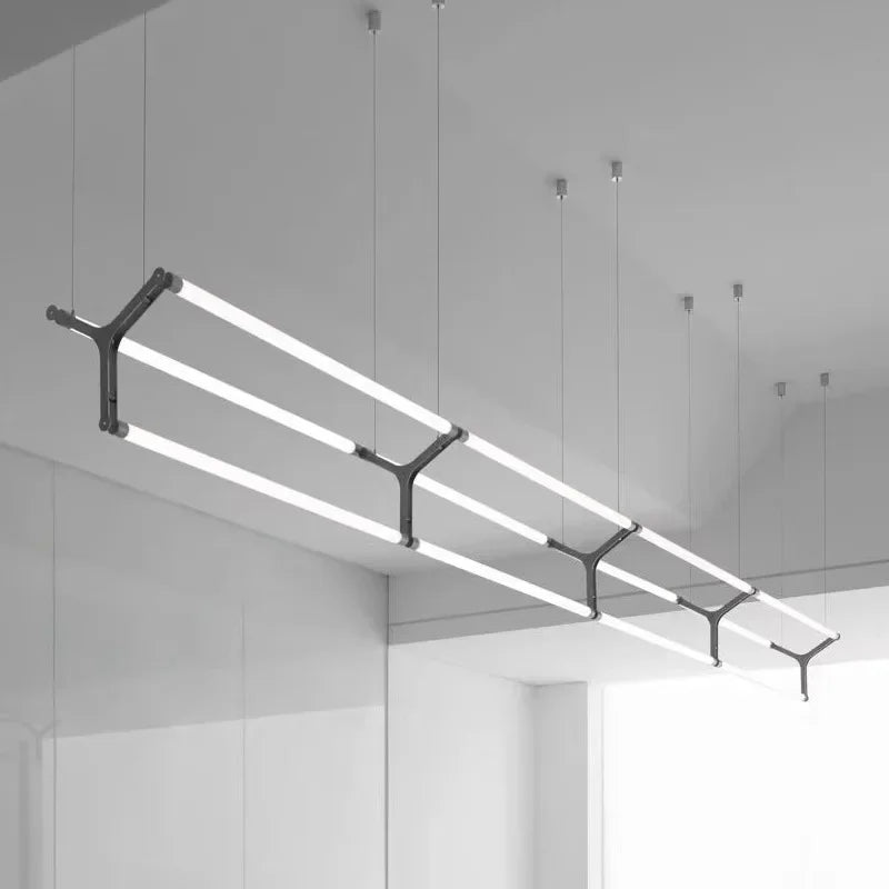 Steel Bar LED Pendant Lights Kichen Island Acrylic