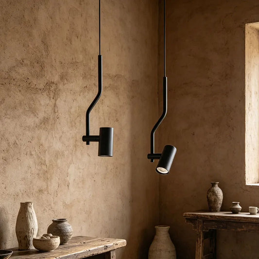 Art LED Pendant Light White Black Metal