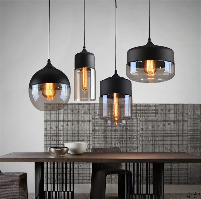 Nordic Pendant Lamp Glass Hanging LED Light