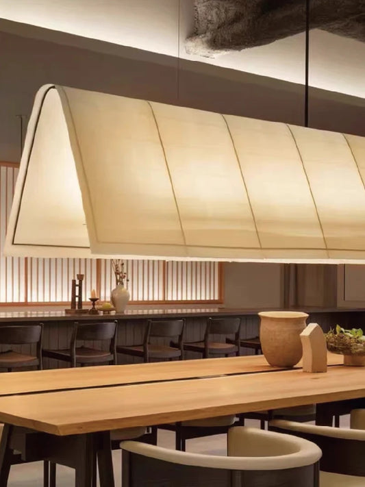 Japanese Zen Dining Room Fabric Pendant Lights Wabi Sabi