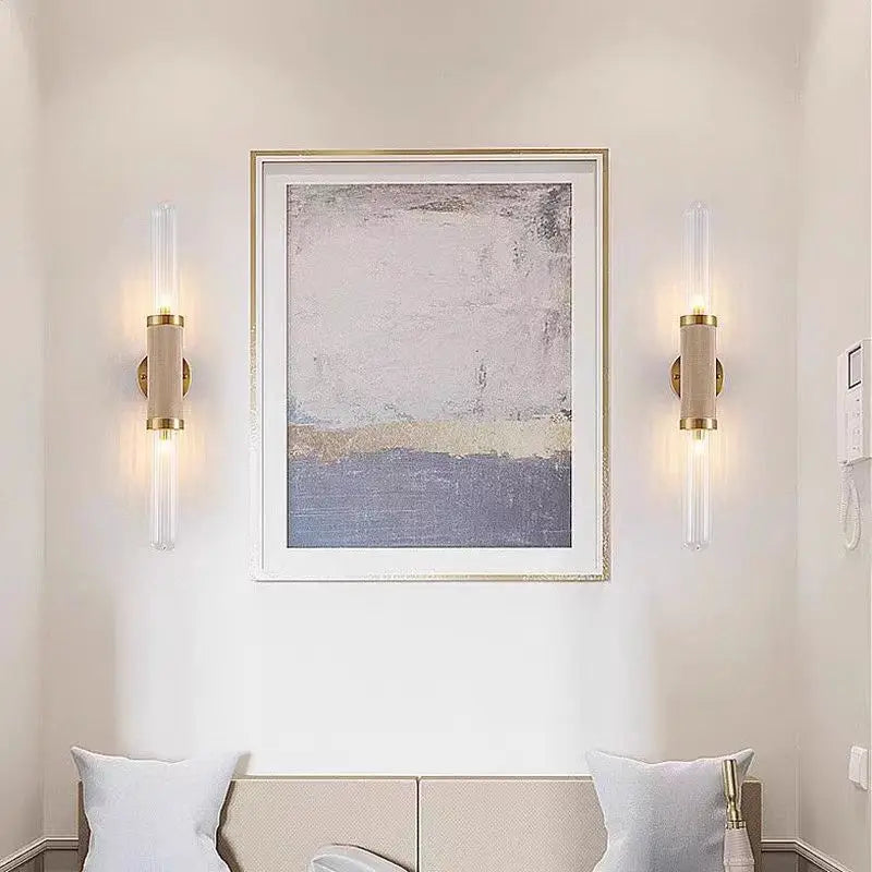 Creative Art Wall Lamp Clear Glass Gold Metal G9 Bulb