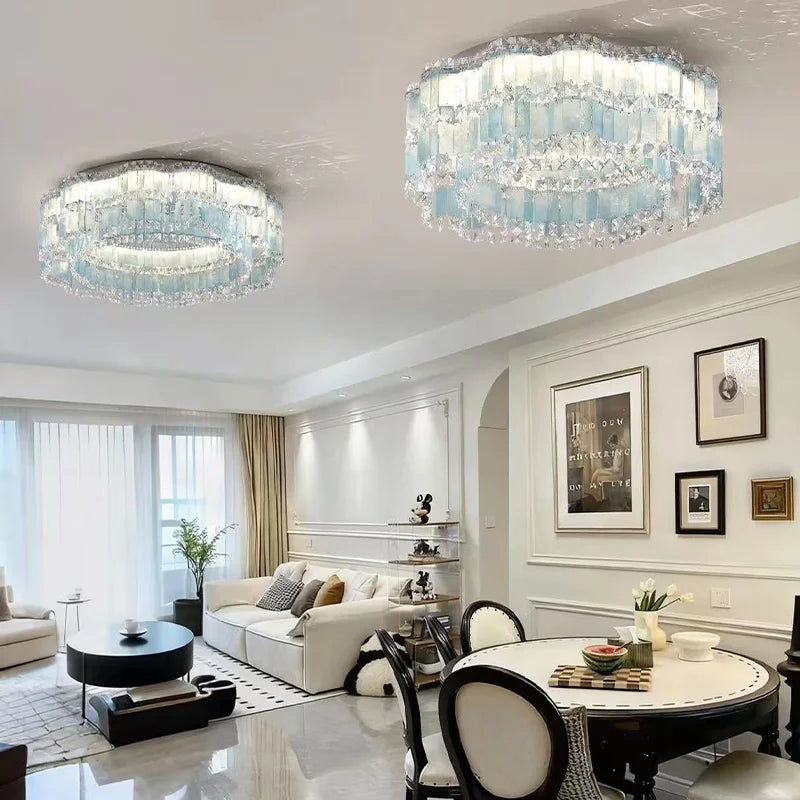 Shell LED E14 Ceiling Lights Crystal Luminaires