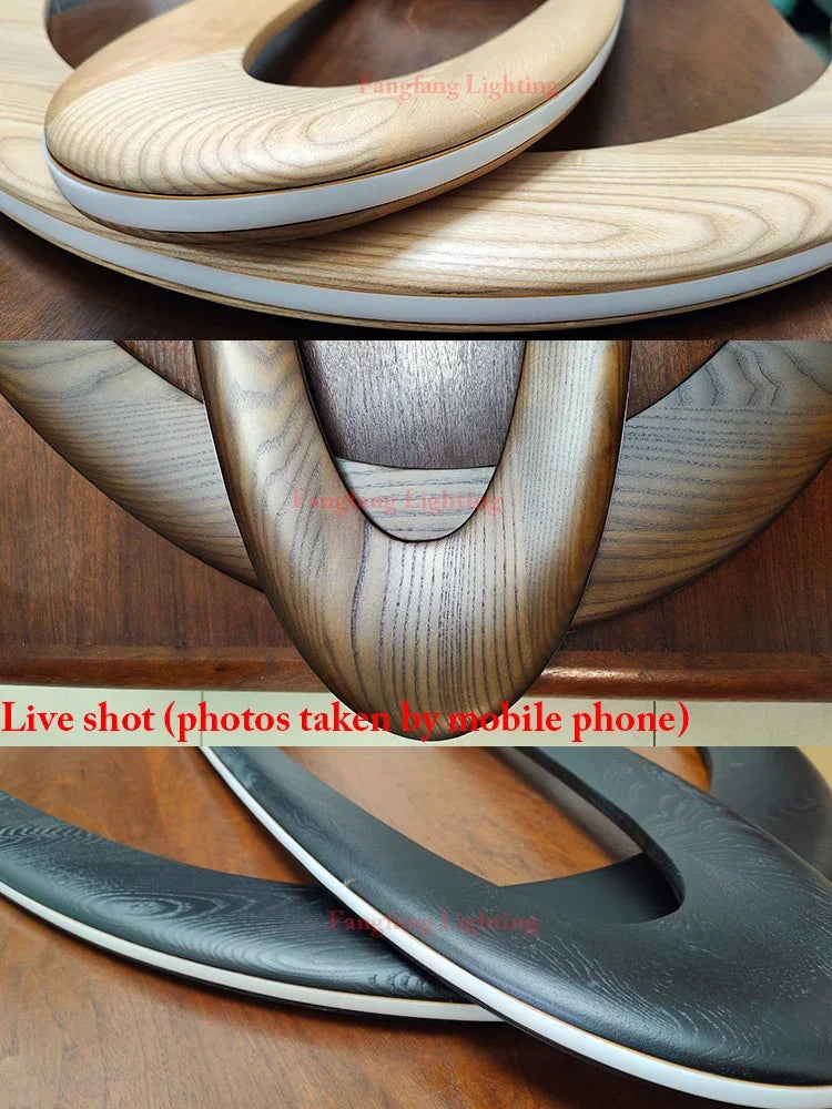 U-Shaped Wooden LED Pendant Lights Indoor