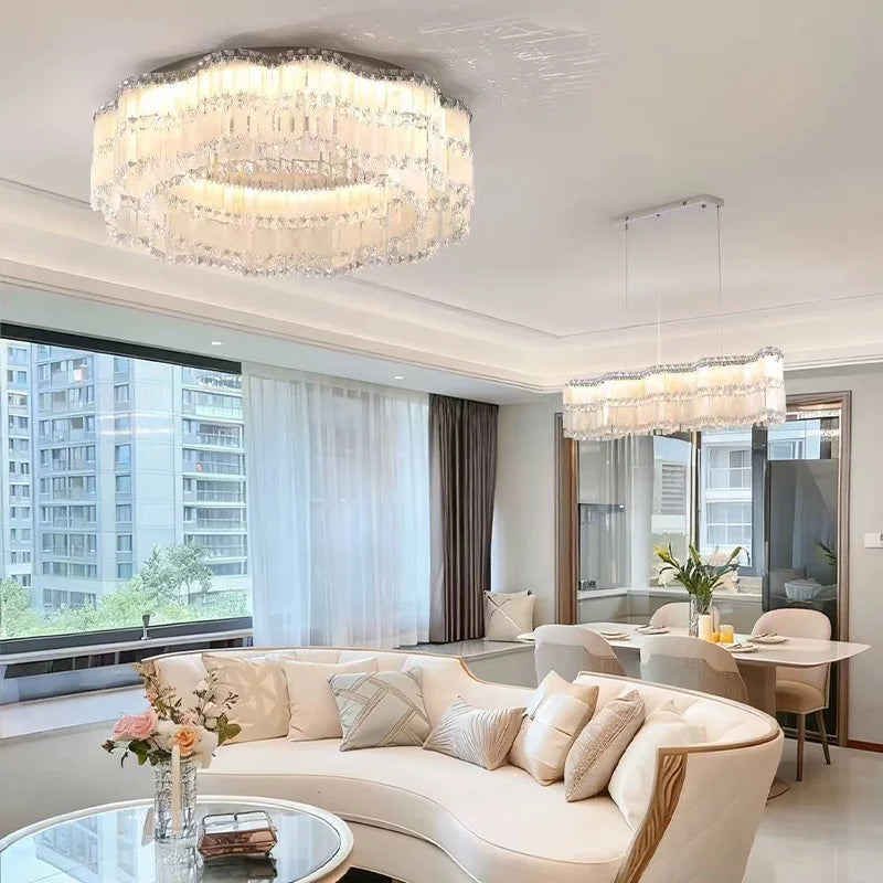 Shell LED E14 Ceiling Lights Crystal Luminaires