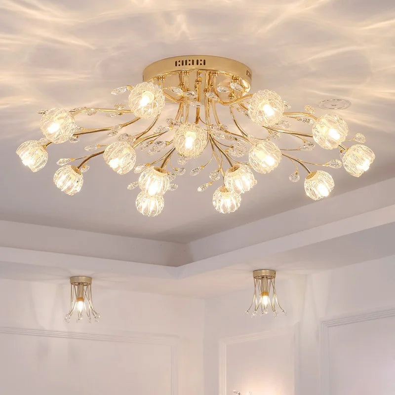 Nordic Dendritic Crystal Ceiling Lamp Glass Flower